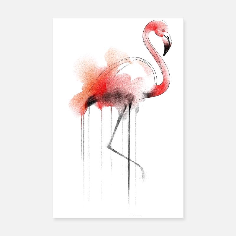Flamingo Aquarell Poster 20x30 cm