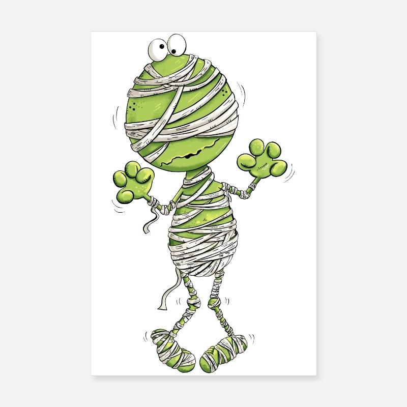 Frosch Mumie Halloween Poster 20x30 cm