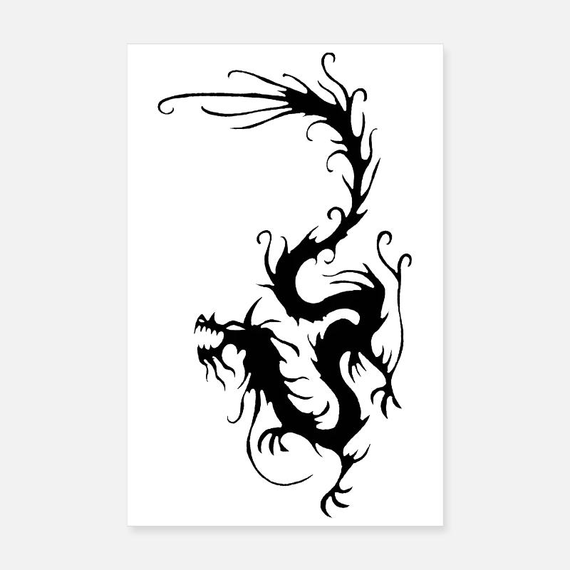 Black Smoke Dragon Poster 8" x 12" (20x30 cm)