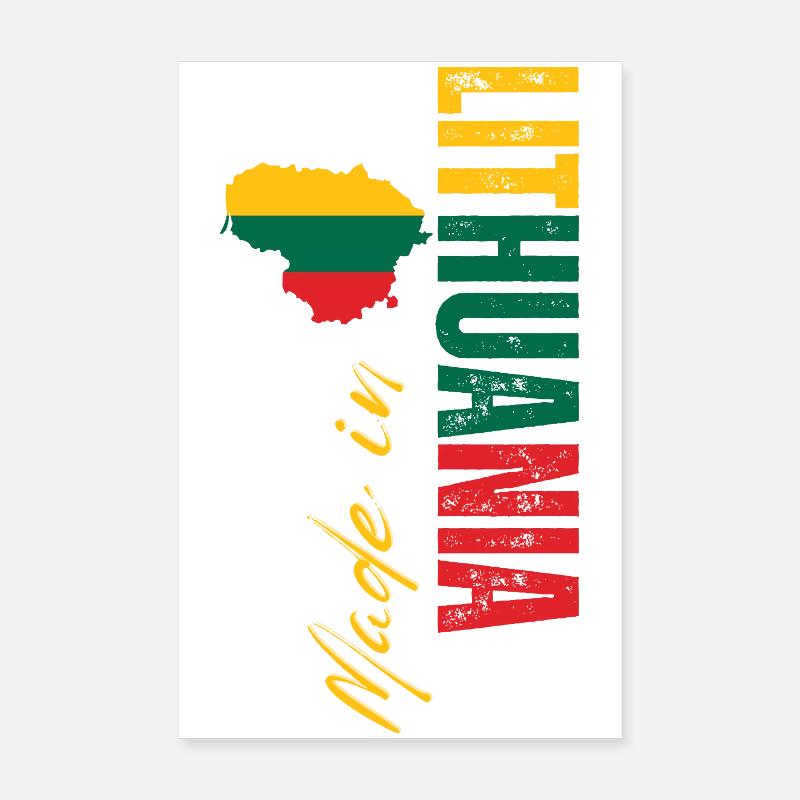 Made in Lithuania, vertical design Poster 8" x 12" (20x30 cm)