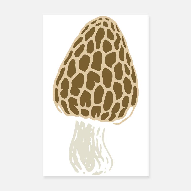 Morille - Cueilleur de champignons - Champignons - Dicton Poster 20 x 30 cm