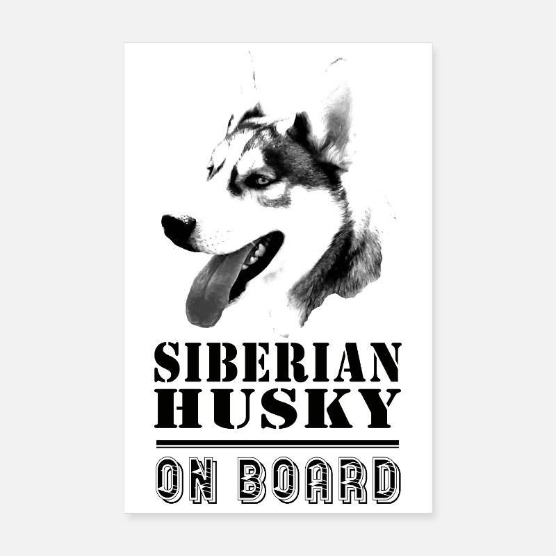 Husky à bord Poster 20 x 30 cm