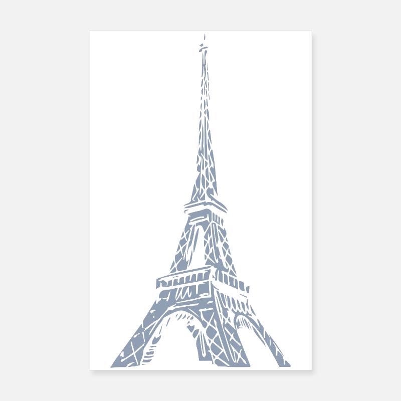 Tour Eiffel Silhouette Paris Look Grunge Poster 20 x 30 cm