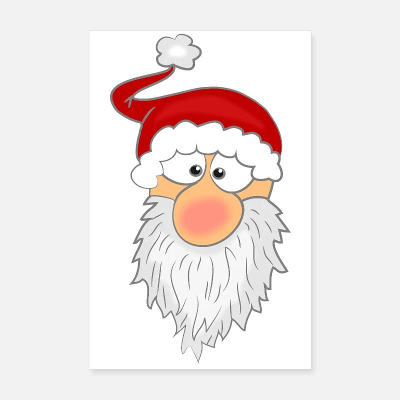 Visage du Père Noël Poster 20 x 30 cm