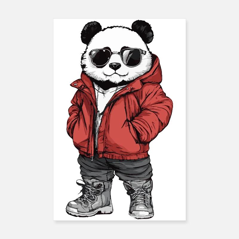 Panda Cool Winter Poster 20x30 cm