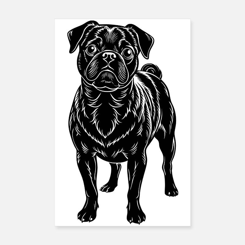 Mops Poster 20x30 cm