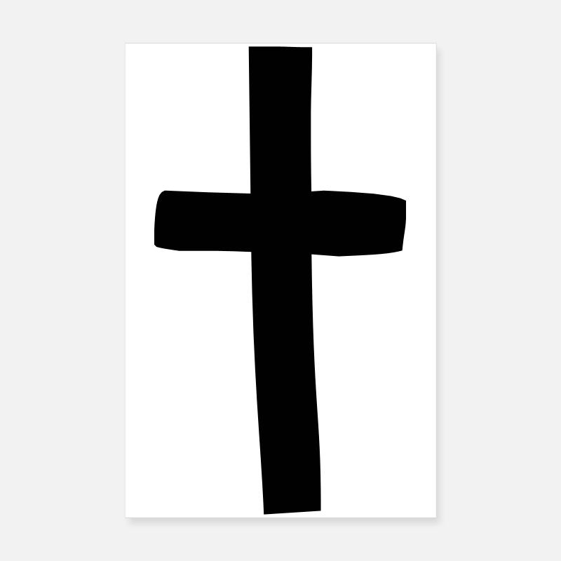 croix - Poster 20 x 30 cm - blanc