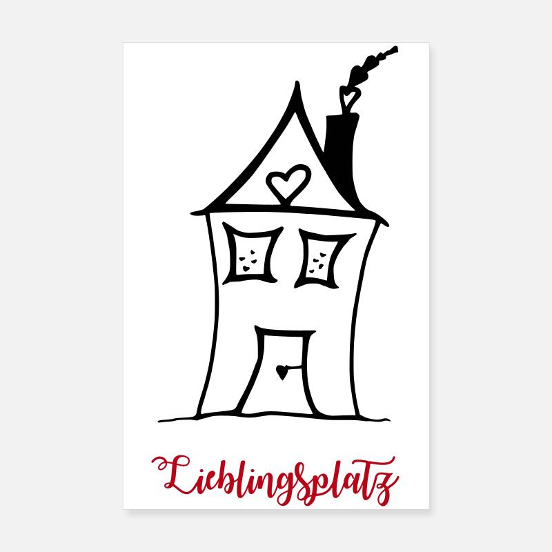 HERZensHÄUSCHEN - Das Original by heavenlygoods - Poster 20x30 cm - Weiß