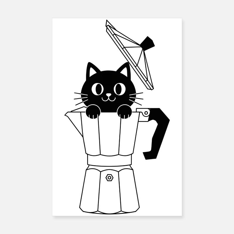 Geometric cat with bow Poster 8" x 12" (20x30 cm)