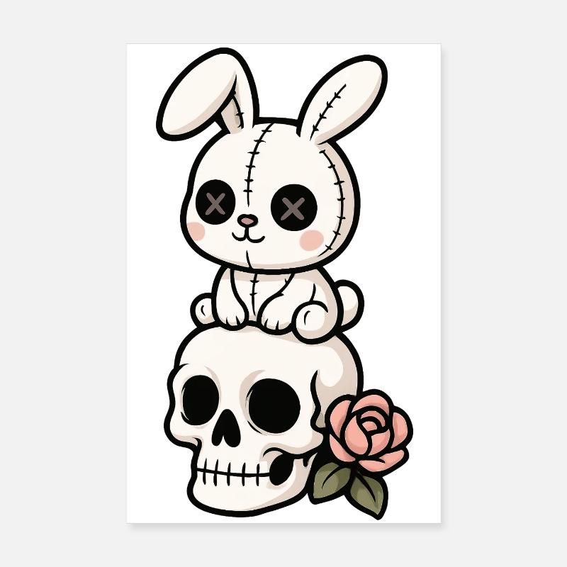 Goth Bunny Horror Rabbit Gothic Gruselig Gruselig Poster 20x30 cm