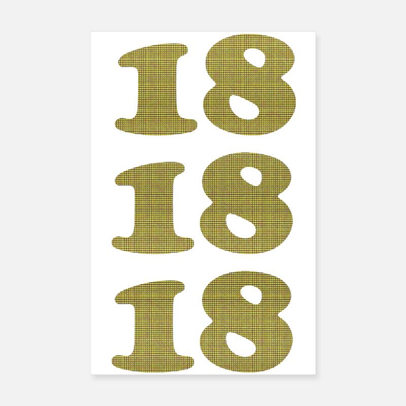 18 ans de conception anniversaire du Plaid Poster 20 x 30 cm