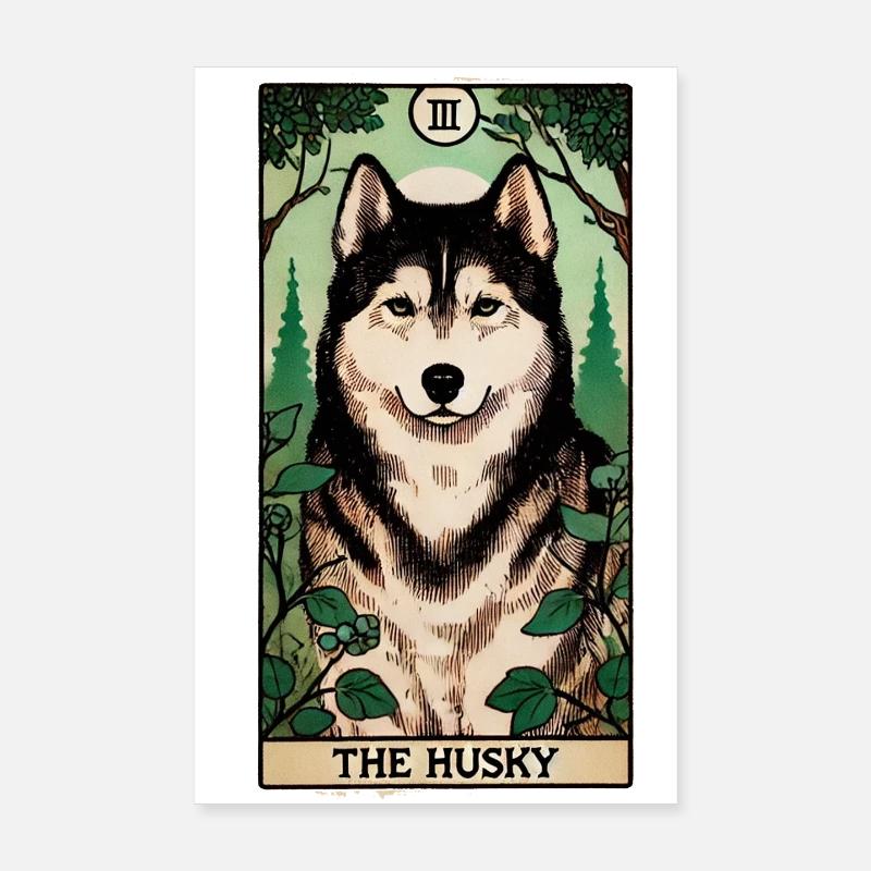 Carte de tarot Husky Forest Poster 20 x 30 cm