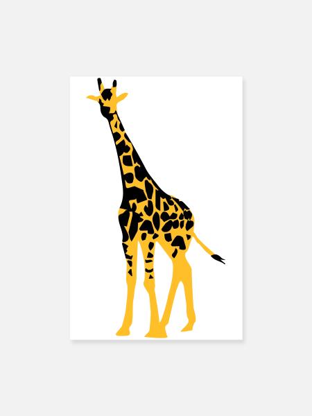 Girafe - Poster 20 x 30 cm - blanc - Devant