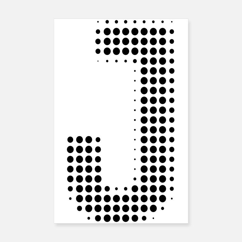 J letter dots grid Poster 8" x 12" (20x30 cm)