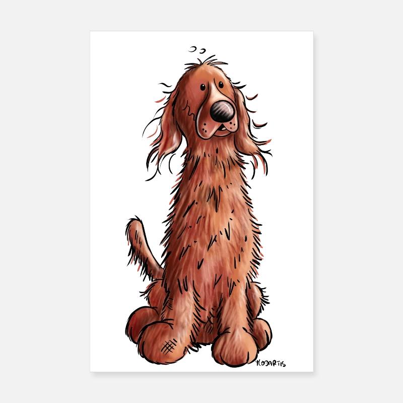 Süßer Irish Setter - Poster 20x30 cm - Weiß
