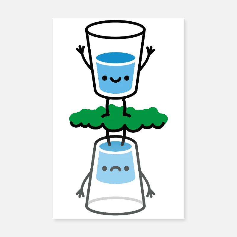 The glass is half full, half empty funny optimist Poster 8" x 12" (20x30 cm)