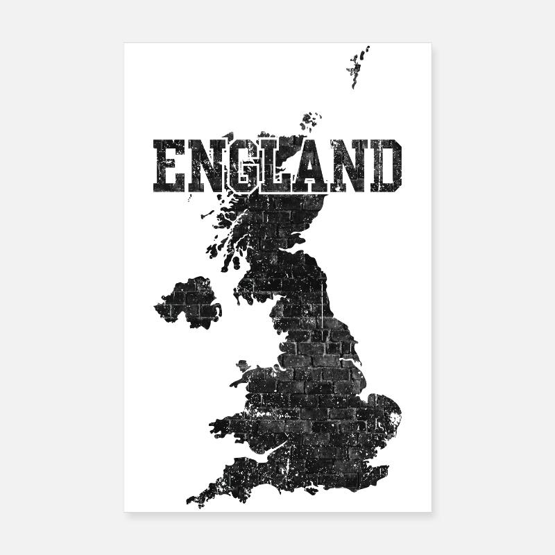 England Brick Map Texture Poster 8" x 12" (20x30 cm)