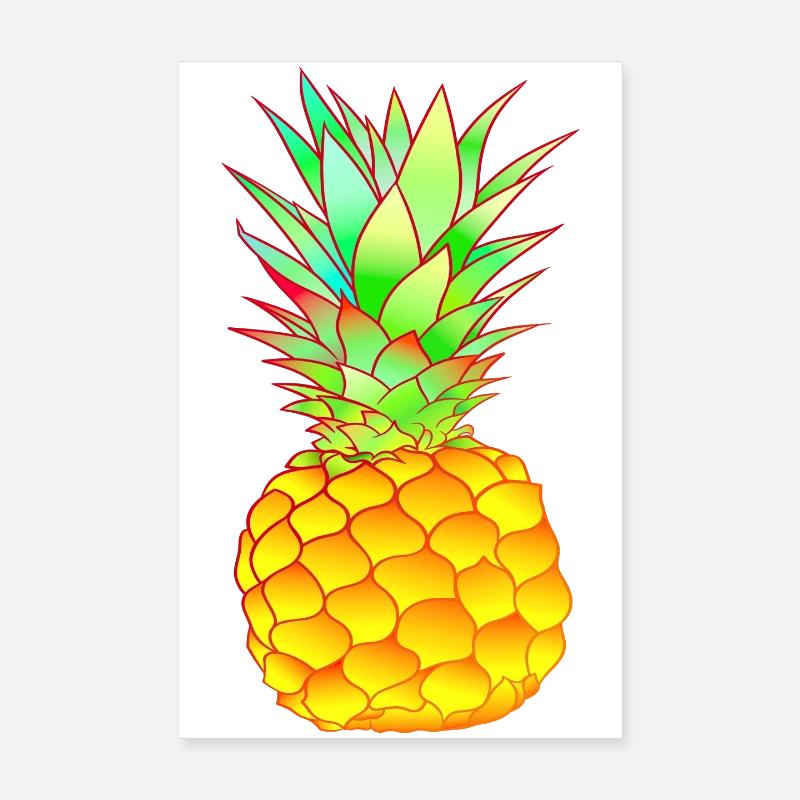 ananas tropical coloré Poster 20 x 30 cm