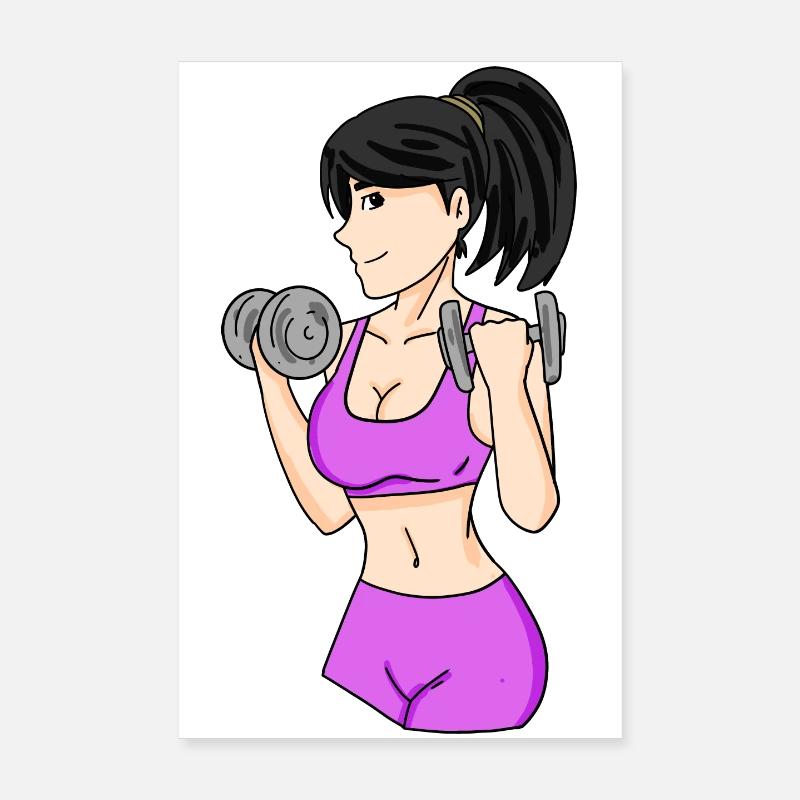 Mädchen mit Hanteln Poster 20x30 cm