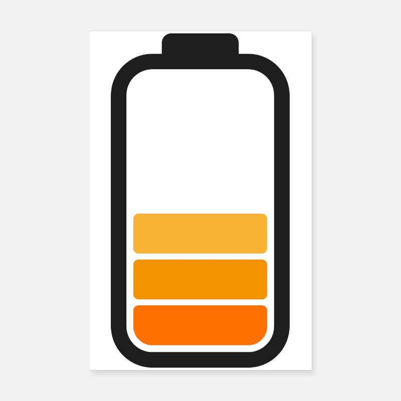 HALF BATTERY - Black - Poster 20x30 cm - Weiß