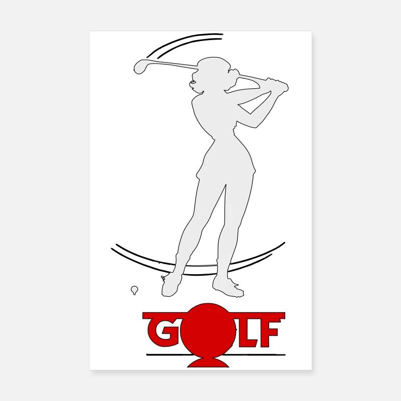 Retro-Golfer - Poster 20x30 cm - Weiß