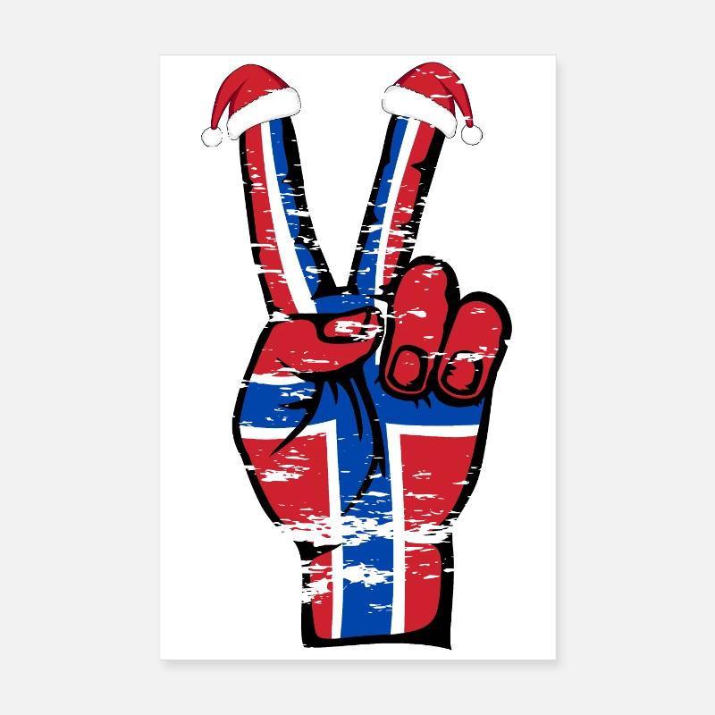 Drapeau de la Norvège Noël Symbole de la paix utilisé Poster 20 x 30 cm