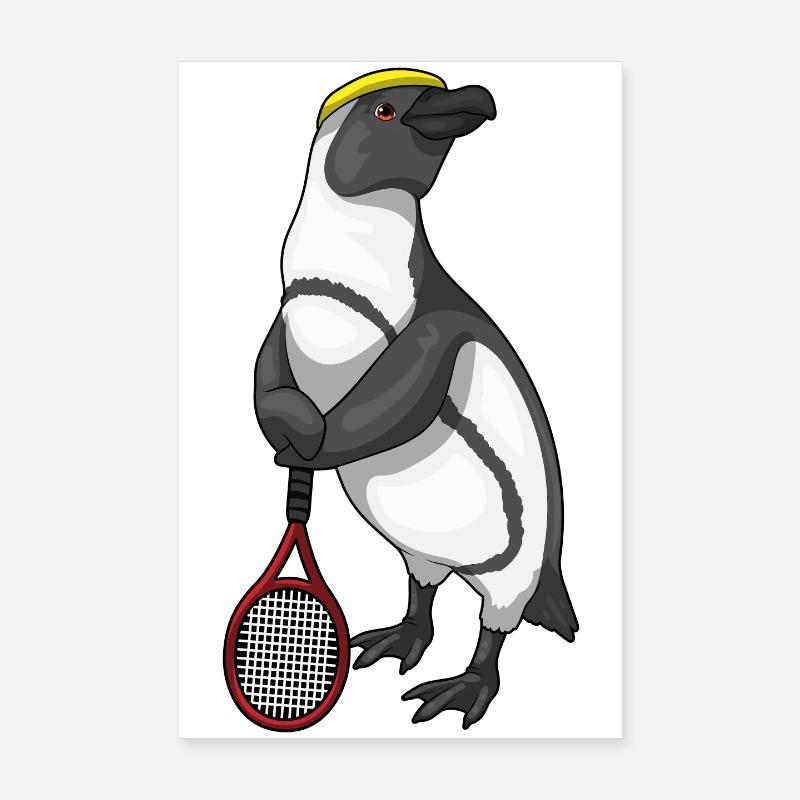 Raquette de tennis Penguin Poster 20 x 30 cm