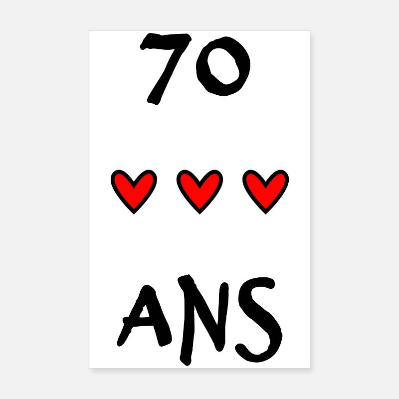 70. 70 ANS. 70e ANNIVERSAIRE. ANNIVERSAIRE 70 ANS. Poster 20 x 30 cm