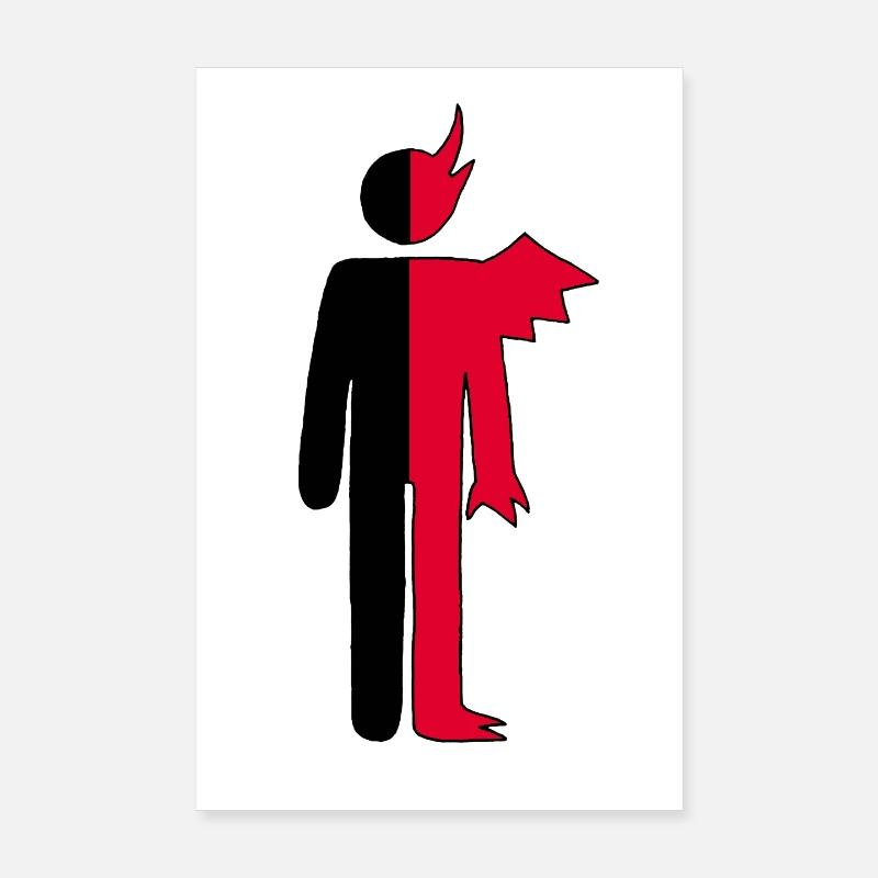 Mann oder Dämon Piktogramm Poster 20x30 cm