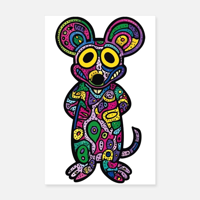 Maus Bunt Kunst Poster 20x30 cm