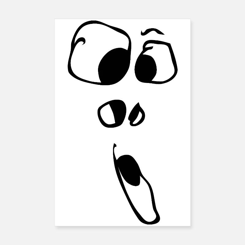 Hooray! Face Ghost Ghost Halloween Comic Poster 8" x 12" (20x30 cm)