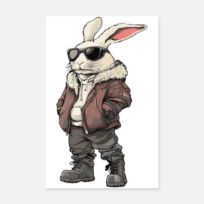 Hase Cool Winter Poster 20x30 cm