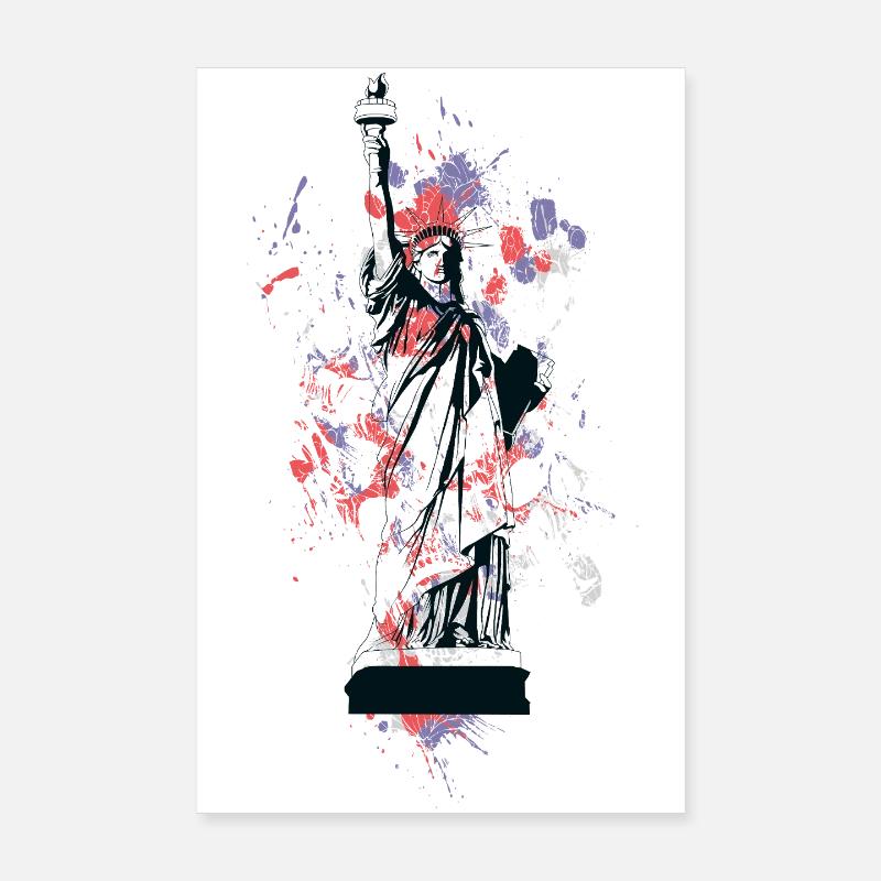 Freiheitsstatue im Farbenspritzer Poster 20x30 cm