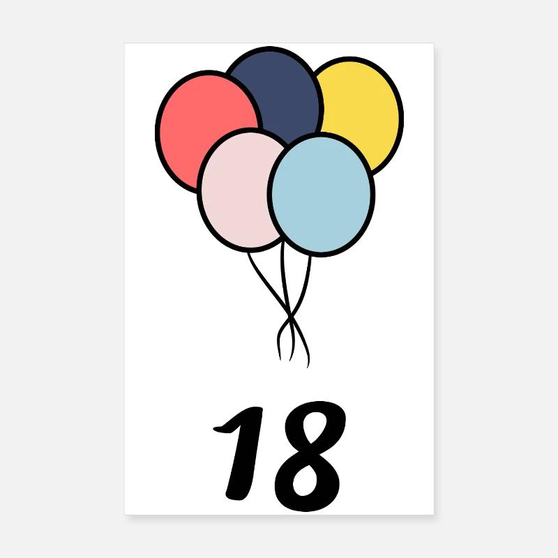 18. 18 YEARS OLD. 18th ANNIVERSARY. 18 BIRTHDAY. Poster 8" x 12" (20x30 cm)