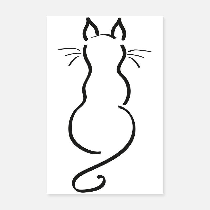 Dos lisé minimaliste pour chat Poster 20 x 30 cm