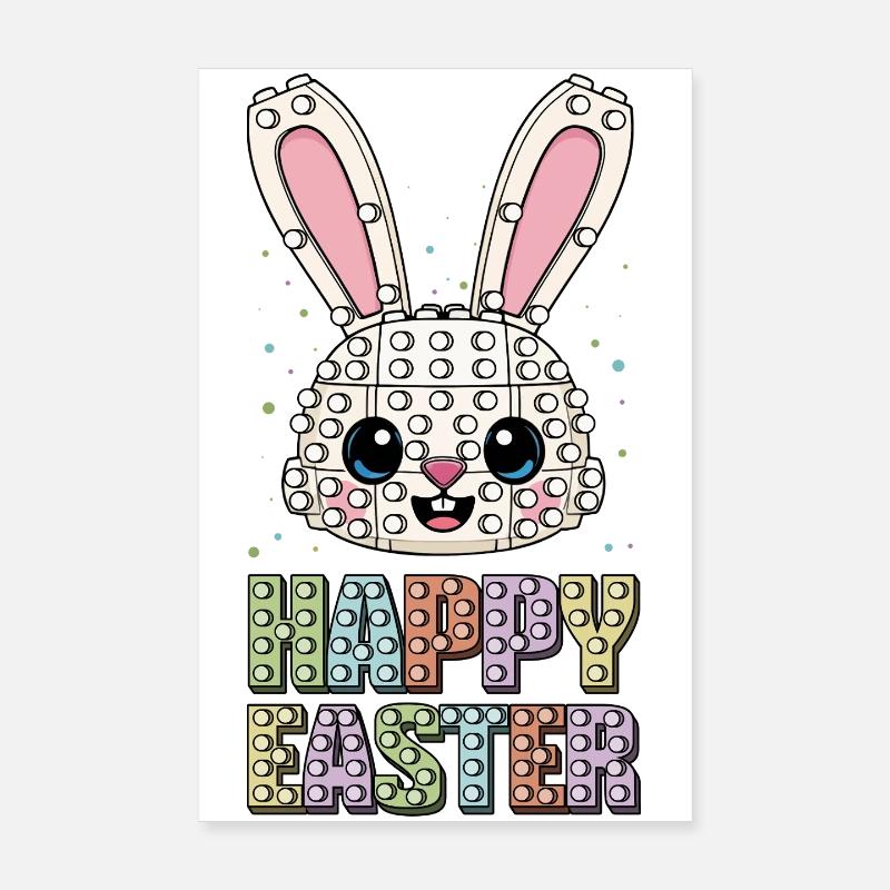 Maître constructeur Briquetier Bunny Briques à face Poster 20 x 30 cm