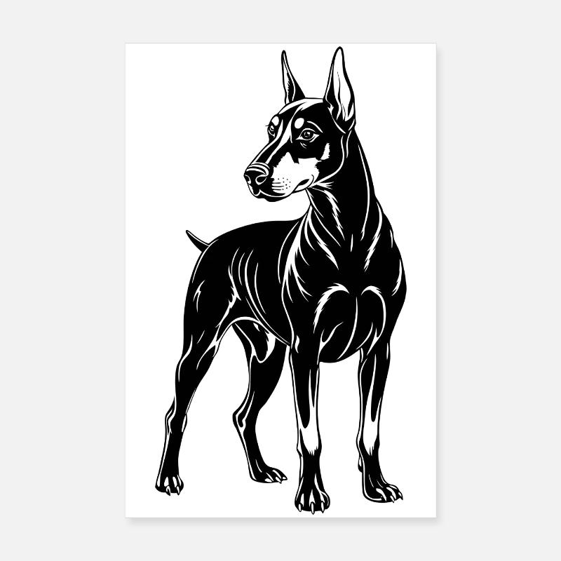 Doberman Poster 8" x 12" (20x30 cm)