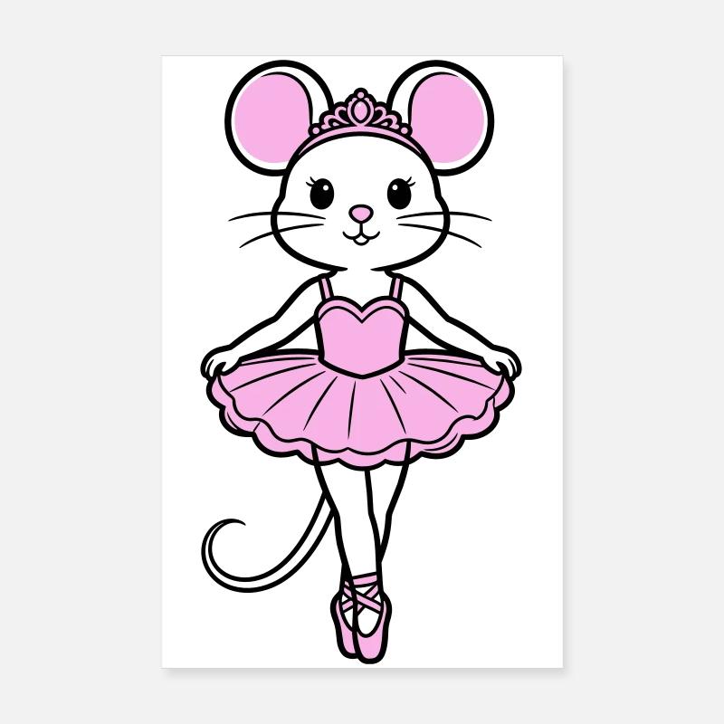 Souris ballerine Poster 20 x 30 cm