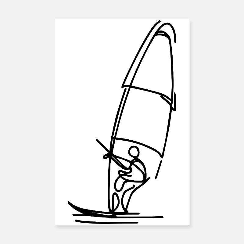 Windsurfer Drawing Poster 8" x 12" (20x30 cm)