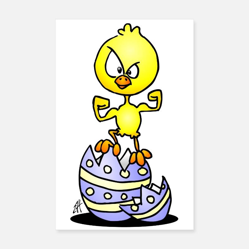 Bold Chick on Eggshells T-Shirt Poster 8" x 12" (20x30 cm)
