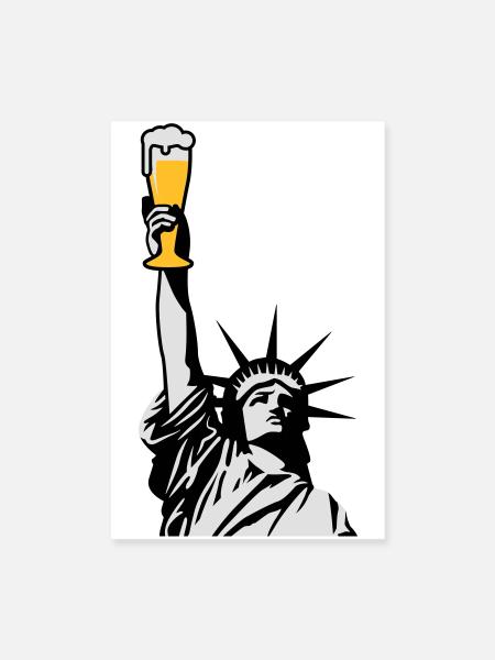 Free Beer - Poster 20 x 30 cm - blanc - Devant