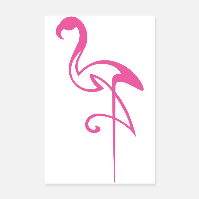 Flamingo - Poster 20 x 30 cm - blanc