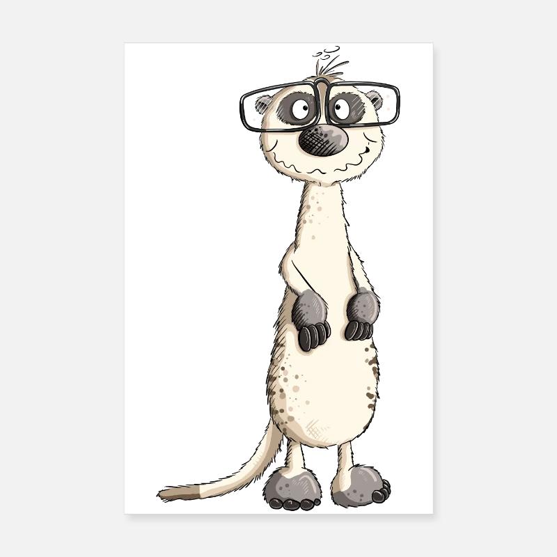 Funny Nerd Man Meerkat I Nerd Poster 8" x 12" (20x30 cm)