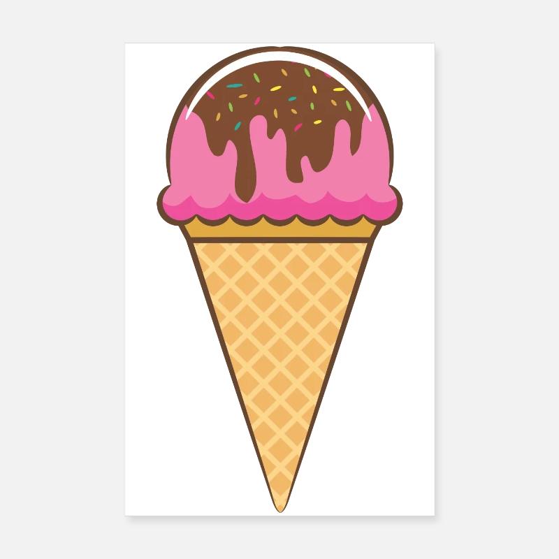 J’aime la crème glacée Poster 20 x 30 cm