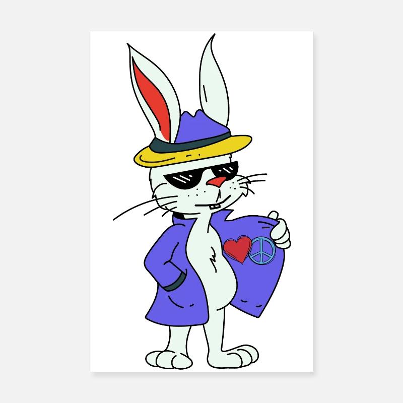 Hase Hasen Peace Herz Peacesymbol Abrüstung Poster 20x30 cm