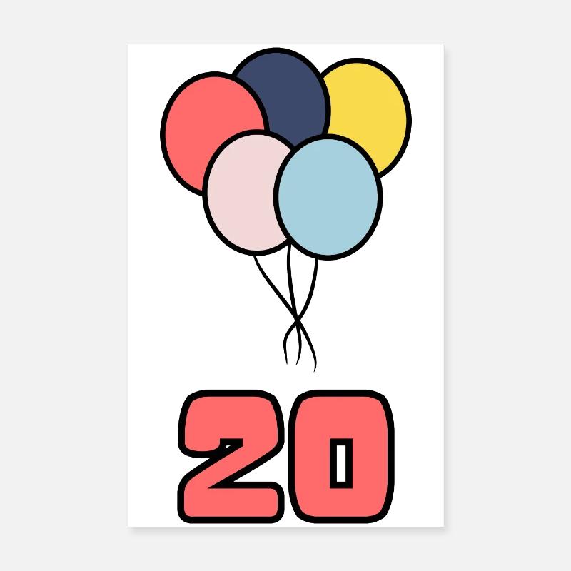 20. 20 YEARS. 20th ANNIVERSARY. 20 YEARS ANNIVERSARY. Poster 8" x 12" (20x30 cm)