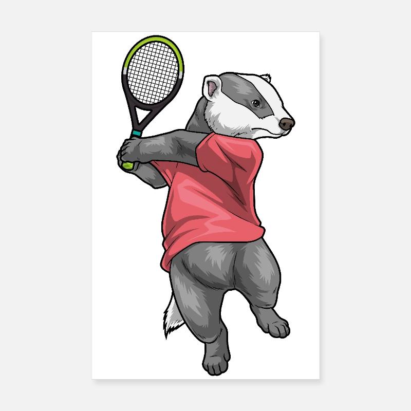 Raquette de tennis Badger Poster 20 x 30 cm