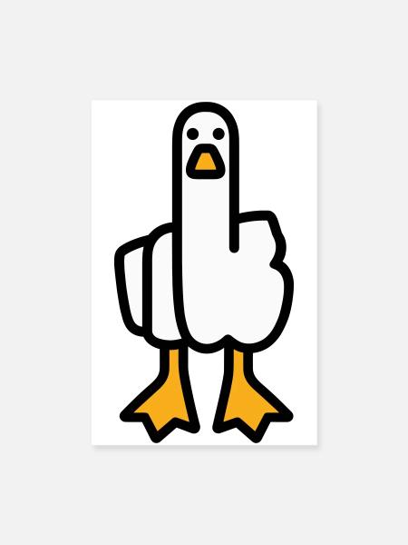 Statement Gans - Poster 20x30 cm - Weiß - Vorne