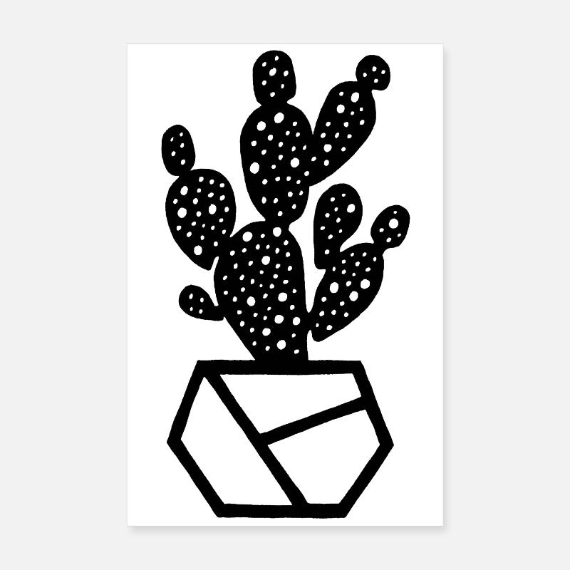 Black cactus Poster 8" x 12" (20x30 cm)