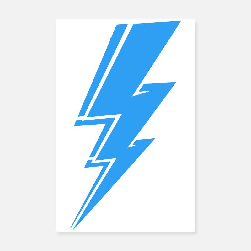 Lightning in Modern Blue Poster 8" x 12" (20x30 cm)